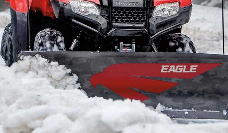Eagle Plow steel blade mounted on an ATV